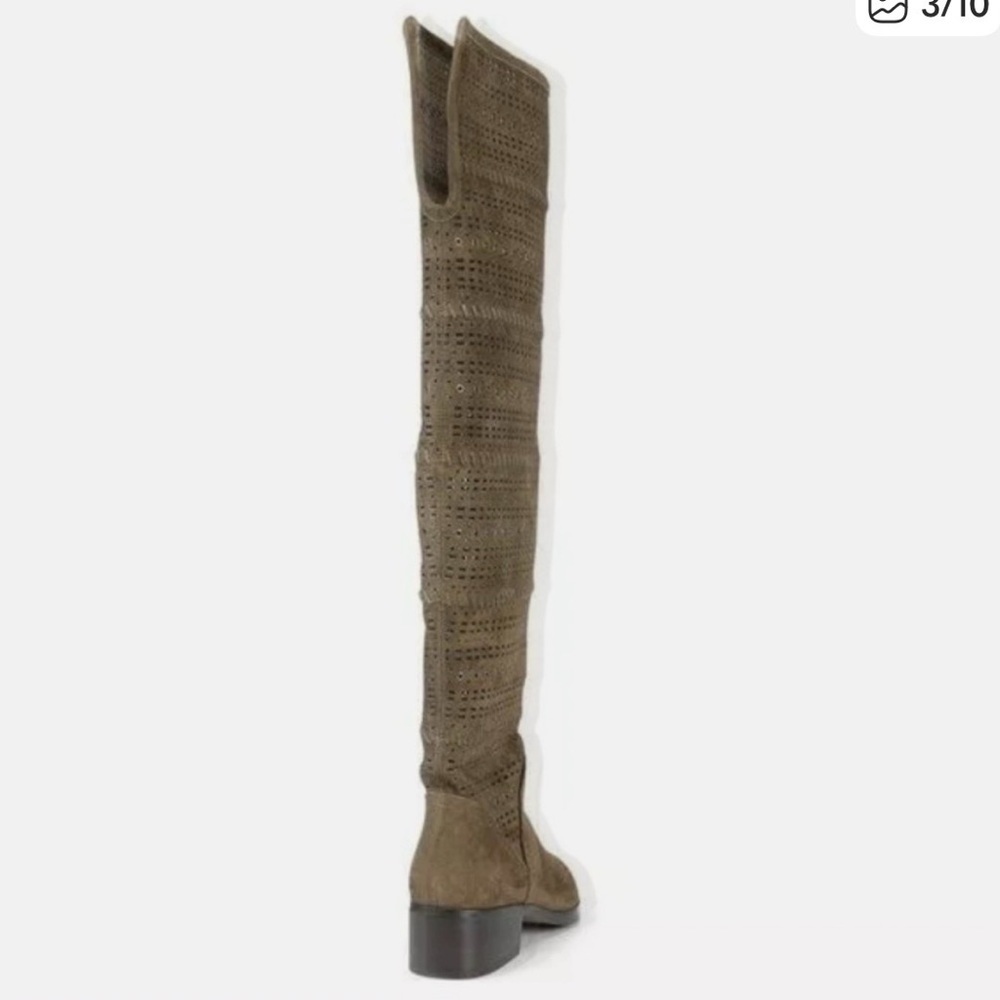 Donald J Pliner Devya Over-The-Knee Perforated Boots Size 7 - Picture 2 of 8